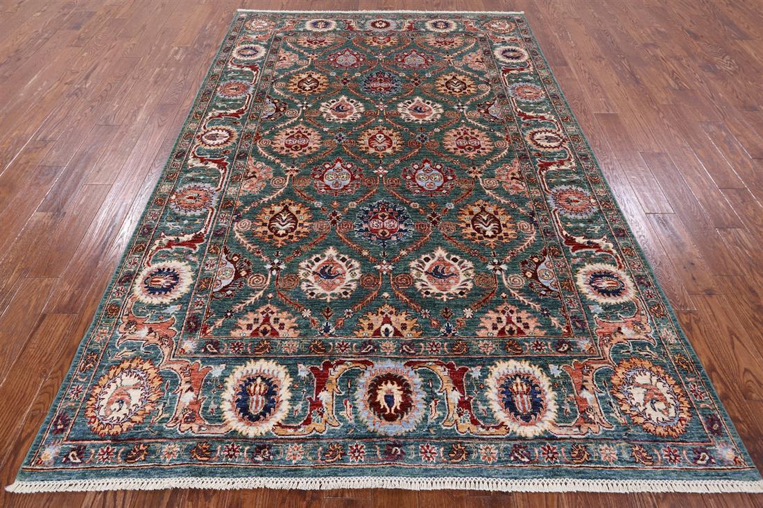 6' 7" X 9' 9" Persian Tabriz Hand-Knotted Wool Rug: 6' 7" X 9' 9" Persian Tabriz Hand-Knotted Wool Rug Design: Traditional Exact Size: 6\ 7 X 9\ 9 Style: Tabriz Foundation: Cotton Pile: Wool Weave: Hand-knotted Age: New The BIDHAUS Guarantee: All items