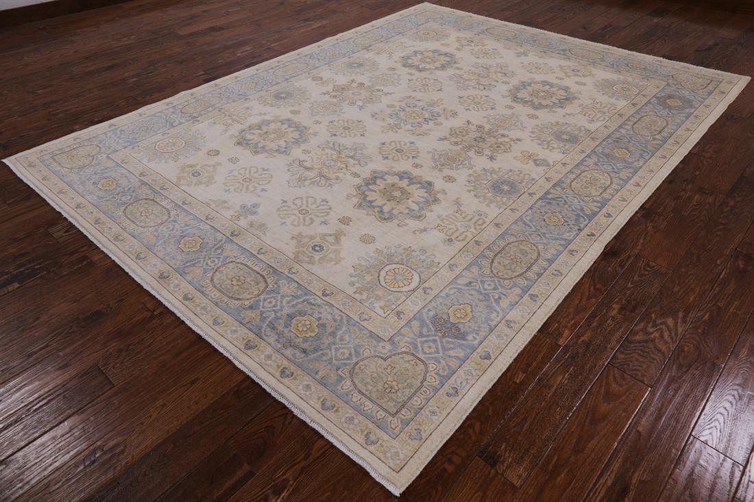 7' 10" X 10' 6" Turkish Oushak Hand Knotted Wool Rug: 7' 10" X 10' 6" Turkish Oushak Hand Knotted Wool Rug Design: Traditional Exact Size: 7\ 10 X 10\ 6 Style: Oushak Foundation: Cotton Pile: Wool Weave: Hand-knotted Age: New The BIDHAUS Guarantee: All i