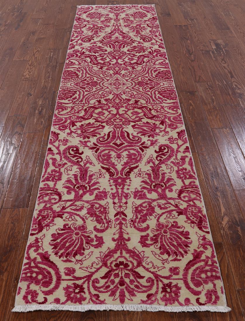 William Morris Handmade Runner Rug 2' 9" X 10' 4": William Morris Handmade Runner Rug 2' 9" X 10' 4" Design: Floral Exact Size: 2\ 9 X 10\ 4 Style: William Morris Foundation: Cotton Pile: Wool Weave: Hand-knotted Age: New The BIDHAUS Guarantee: All it