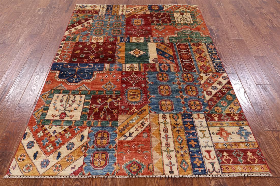 5' 6" X 7' 9" Hand Knotted Super Kazak Wool Rug: 5' 6" X 7' 9" Hand Knotted Super Kazak Wool Rug Design: Traditional Exact Size: 5\ 6 X 7\ 9 Style: Super Kazak Foundation: Cotton Pile: Wool Weave: Hand-knotted Age: New The BIDHAUS Guarantee: All ite