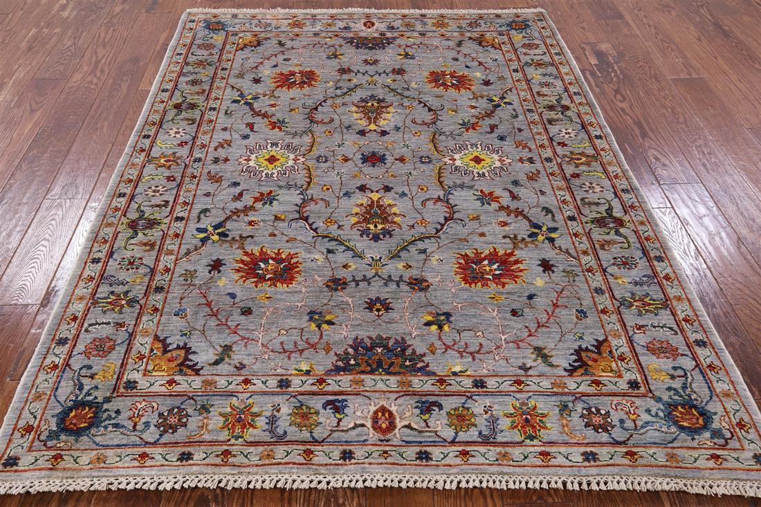 Hand Knotted Persian Tabriz Wool Rug 5' 1" X 6' 7": Hand Knotted Persian Tabriz Wool Rug 5' 1" X 6' 7" Design: Tabriz Exact Size: 5\ 1 X 6\ 7 Style: Persian Foundation: Cotton Pile: Wool Weave: Hand-knotted Age: New The BIDHAUS Guarantee: All items in
