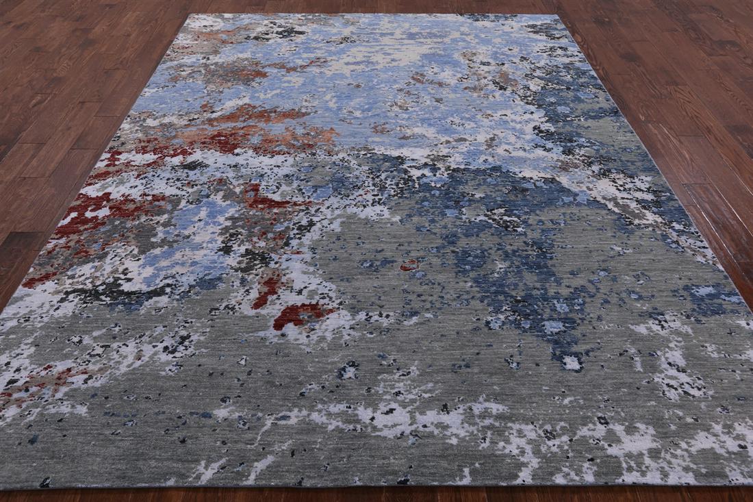 8' 0" X 10' 2" Hand Knotted Abstract Wool & Silk Rug: 8' 0" X 10' 2" Hand Knotted Abstract Wool & Silk Rug Design: Abstract Exact Size: 8\ 0 X 10\ 2 Style: Modern Foundation: Cotton Pile: Wool & Silk Weave: Hand-knotted Age: New The BIDHAUS Guarantee: Al