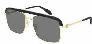 ALEXANDER MCQUEEN AM0258S 001 Gold Black Rectangle Square 59 mm Men's: ALEXANDER MCQUEEN AM0258S 001 Gold Black Rectangle Square 59 mm Men's Brand: Alexander McQueen Department: Men Frame Color: Black Style: Rectangle Type: Sunglasses New The BIDHAUS Guarantee: All items