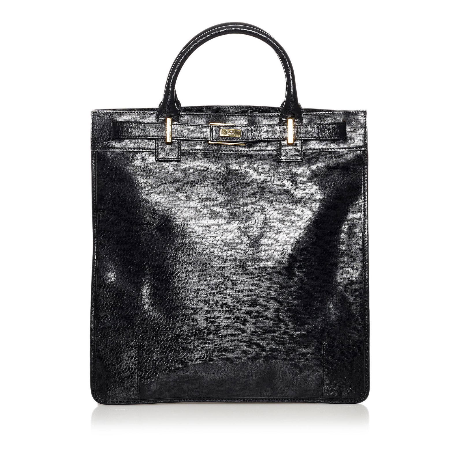 Gucci Leather Tote Bag: Gucci Leather Tote Bag This tote bag features a leather body rolled leather handles an open top and interior zip and slip pockets. Brand: Gucci Model: Leather Tote Bag Origin: Italy Category: Bags Col