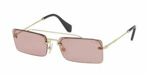MIU MIU SMU 59T ZVN-9G1 Pale Gold Rectangle Women's 58 mm: MIU MIU SMU 59T ZVN-9G1 Pale Gold Rectangle Women's 58 mm Brand: Miu Miu Department: Women Type: Sunglasses Frame Color: Gold Style: Rectangle New The BIDHAUS Guarantee: All items in this auction are 