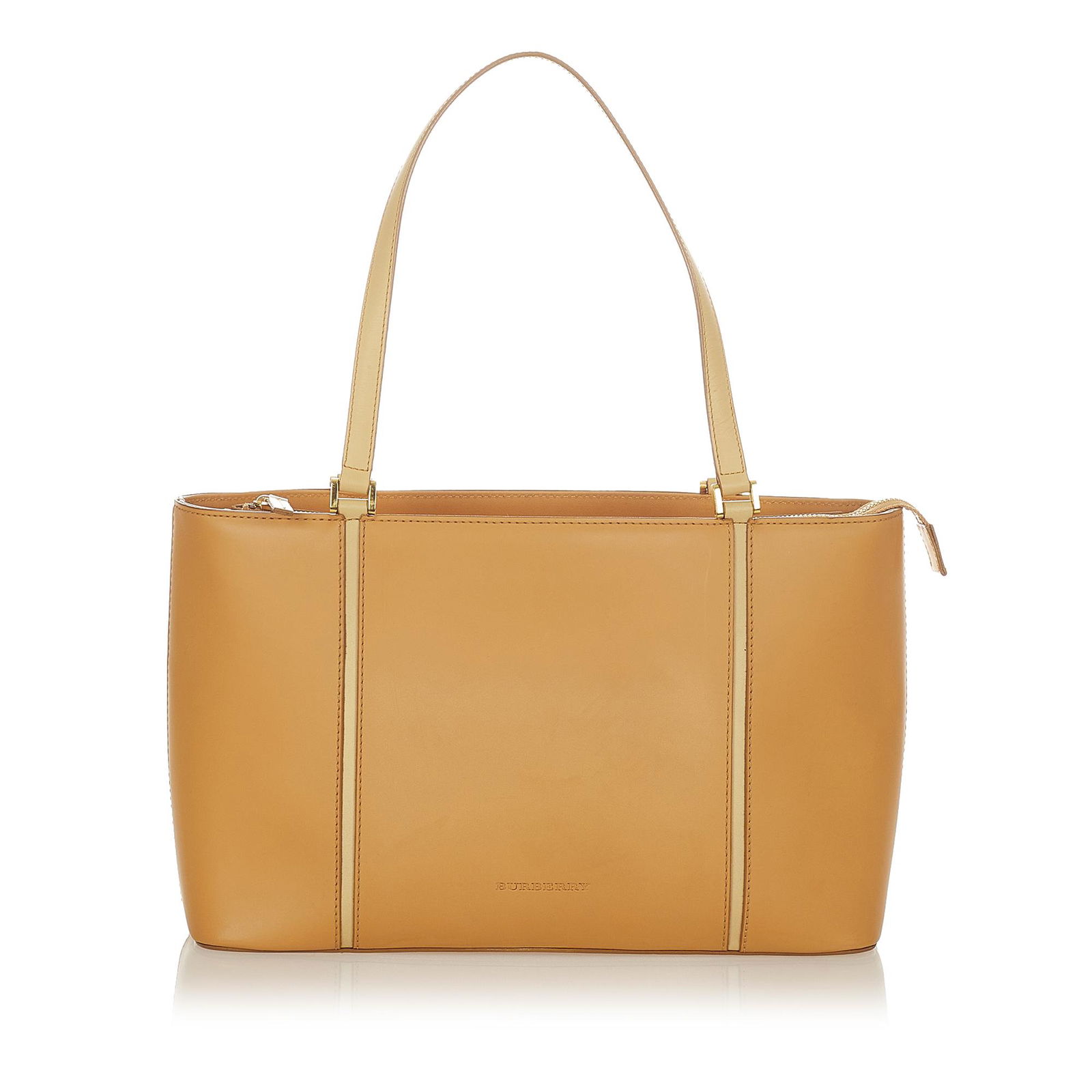 Burberry Leather Shoulder Bag: Burberry Leather Shoulder Bag This shoulder bag features a leather body flat leather straps a top zip closure and interior zip and slip pockets. Brand: Burberry Model: Leather Shoulder Bag Origin: Uni