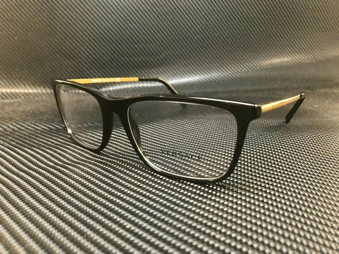 VERSACE VE3301 GB1 Black Rectangle Men's 56 mm: VERSACE VE3301 GB1 Black Rectangle Men's 56 mm Department: Boys Style: Rectangle Type: Eyeglasses Brand: Versace Frame Color: Black New The BIDHAUS Guarantee: All items in this auction are guaranteed