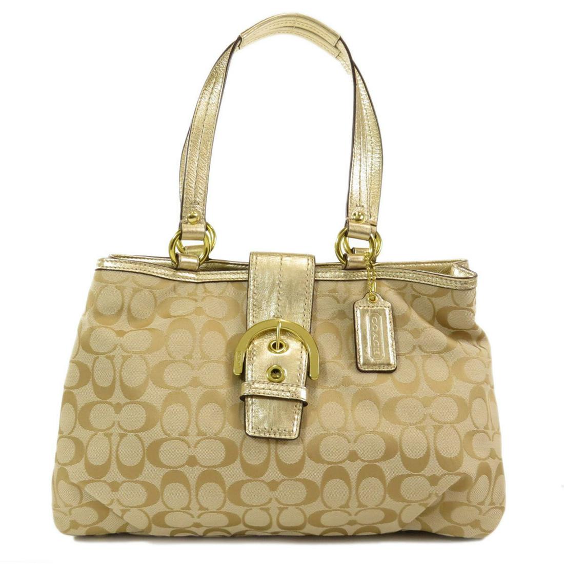 Coach F18750 Soho Signature Tote Bag Canvas Ladies COACH: Coach F18750 Soho Signature Tote Bag Canvas Ladies COACH Brand: Coach Model: Soho Signature Type: Tote bag Material: Canvas Canvas: Color: Beige Closure: Magnet Outer Pocket: Zipper pocket Zipper pock