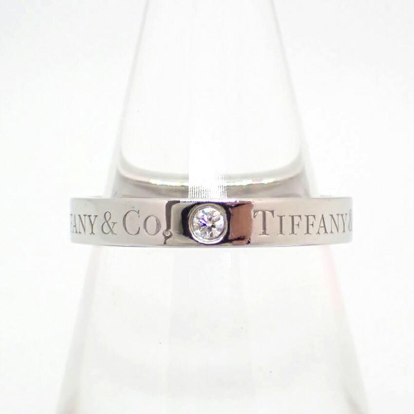 TIFFANY / Tiffany Pt950 Flat Band Diamond Ring No. 8.5: TIFFANY / Tiffany Pt950 Flat Band Diamond Ring No. 8.5 Brand: Tiffany Material: Platinum 950 US Size: 4.5-5 Other Size: 48 Width: 3mm / 0.12 Weight: 5.2g / 0.18oz. Maintenance: Polished A The BIDHAUS 
