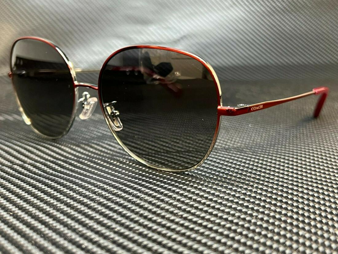 COACH HC7108 934111 Burgundy Silver Round Women's 57 mm: COACH HC7108 934111 Burgundy Silver Round Women's 57 mm Department: Women Style: Round Type: Sunglasses Brand: Coach Frame Color: Silver New The BIDHAUS Guarantee: All items in this auction are guaran