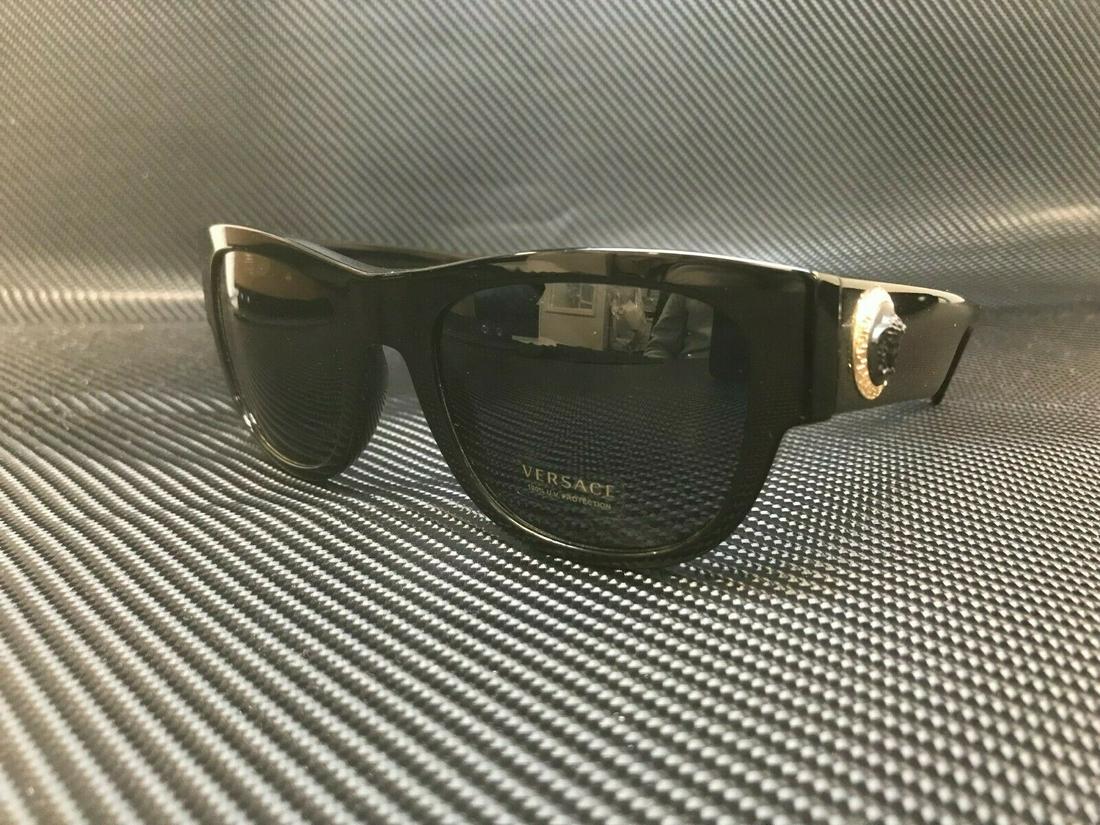VERSACE VE4359 GB1 87 Black Round Men's 55 mm: VERSACE VE4359 GB1 87 Black Round Men's 55 mm Style: Round Brand: Versace Frame Color: Black Department: Men Type: Sunglasses Lens Technology: Polarized Model: VE4359 Frame Material: Acetate Lens Colo