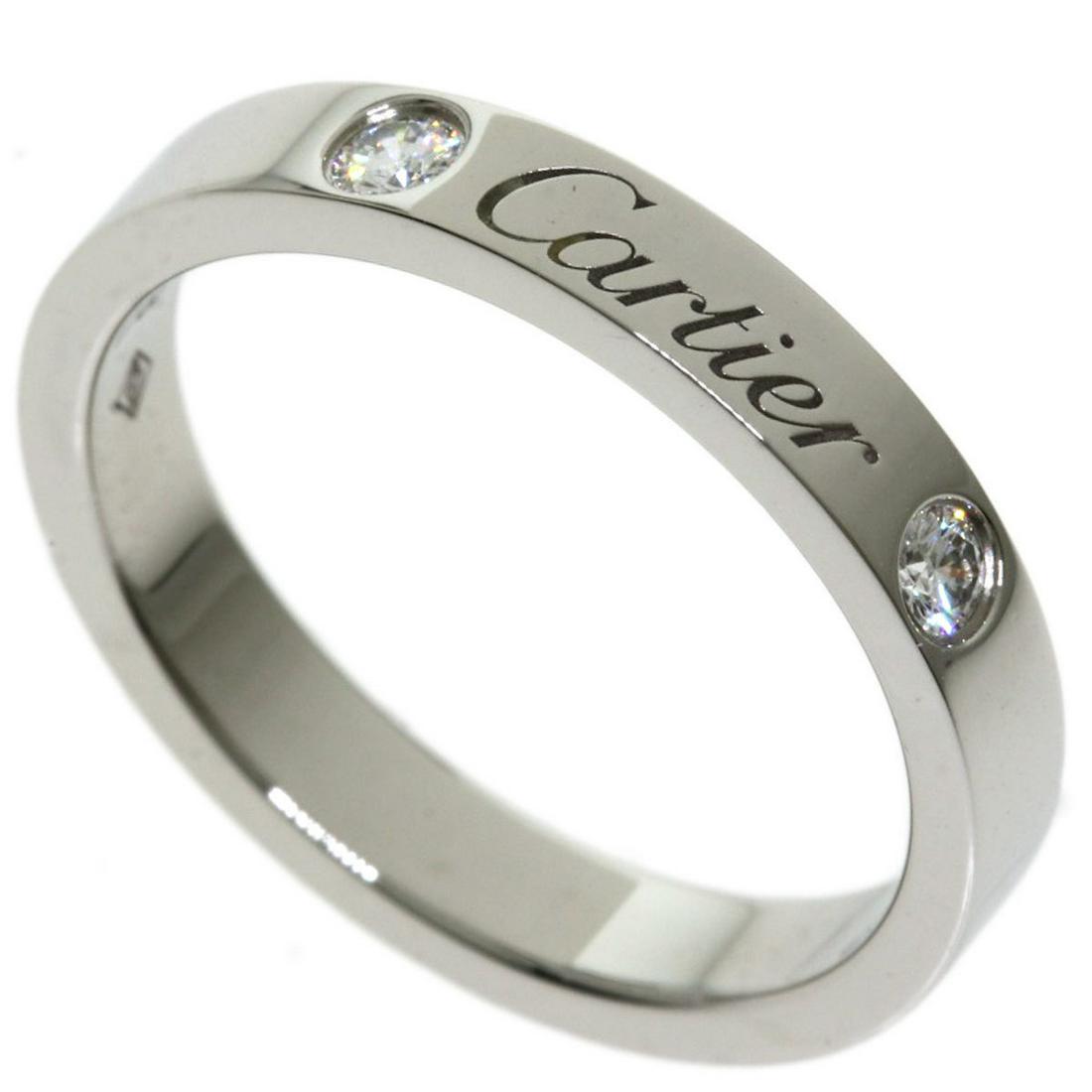 Cartier Engraved 2P Diamond # 49 Ring / Platinum PT950 Ladies CARTIER: Cartier Engraved 2P Diamond # 49 Ring / Platinum PT950 Ladies CARTIER Gender: Women Material: Platinum 950 US Size: 5 Width: 2.8mm / 0.11 Weight: 4.5g / 0.15oz. Brand: Cartier Overall Scratches: Insig