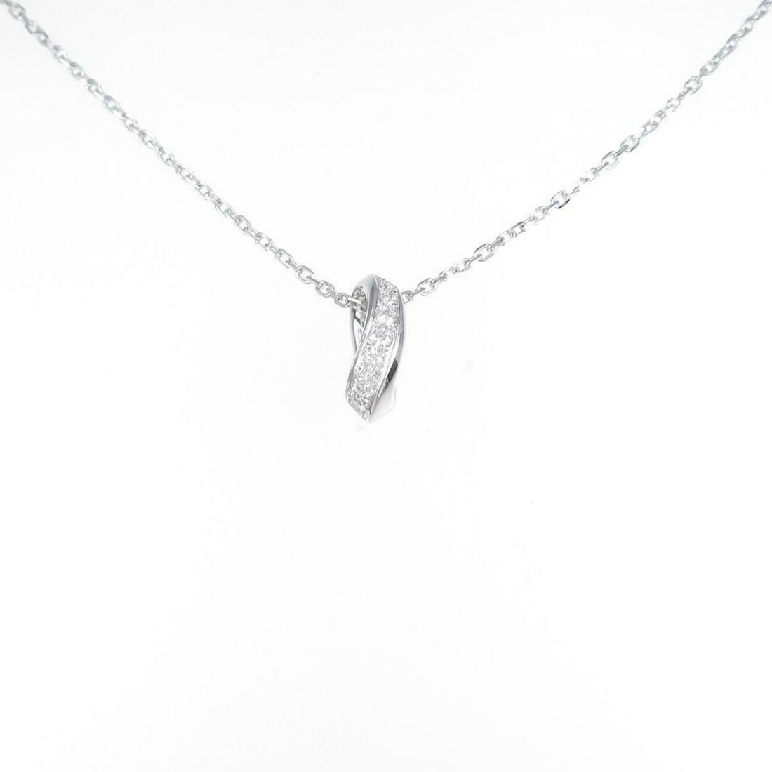 Mikimoto Diamond necklace: Mikimoto Diamond necklace Brand: MIKIMOTO Material: K18WG Gender: Ladies Size: 40cm Actualsize: imate size of pendant (H x W) : 14.0mm x 7.3mm Centerstone: Diamond 0.14ct AB: Very Good The BIDHAUS Gua