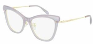 ALEXANDER MCQUEEN AM0265O 002 Violet Cat Eye Women's 52 mm: ALEXANDER MCQUEEN AM0265O 002 Violet Cat Eye Women's 52 mm Department: Boys Style: Cat Eye Type: Eyeglasses Brand: Alexander McQueen Frame Color: Beige New The BIDHAUS Guarantee: All items in this auc