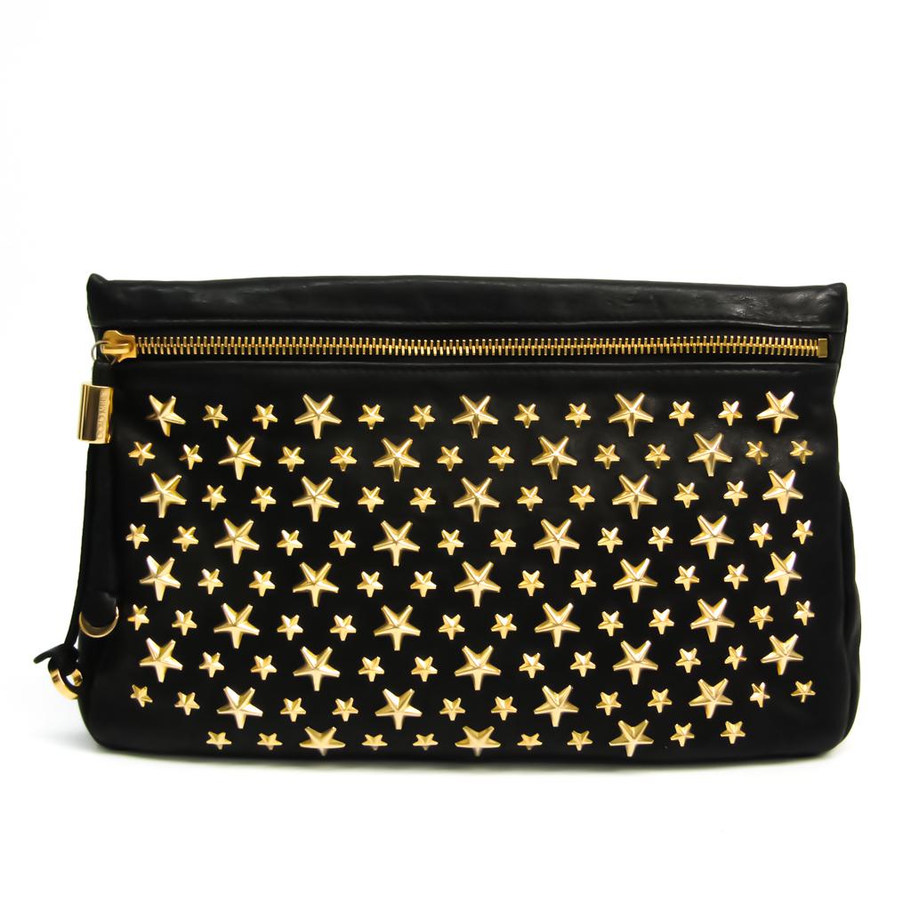 Jimmy Choo ZENA Unisex Leather Clutch Bag Black: Jimmy Choo ZENA Unisex Leather Clutch Bag Black Brand: Jimmy Choo Model: ZENA Country of Origin: Italy Type: Clutch bag Material: Leather Leather: Color: Black Hardware Color: Gold Closure: Zipper Inn