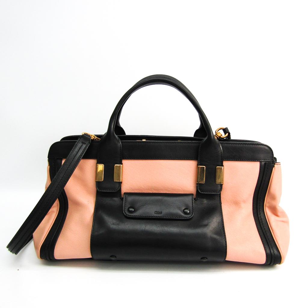 Chloe Alice Women's Leather Handbag Shoulder Bag Black Salmon Pink: Chloe Alice Women's Leather Handbag Shoulder Bag Black Salmon Pink Brand: Chloe Model: Alice Country of Origin: Italy Type: Handbag Shoulder bag Material: Leather Leather: Color: Black Salmon pink Har