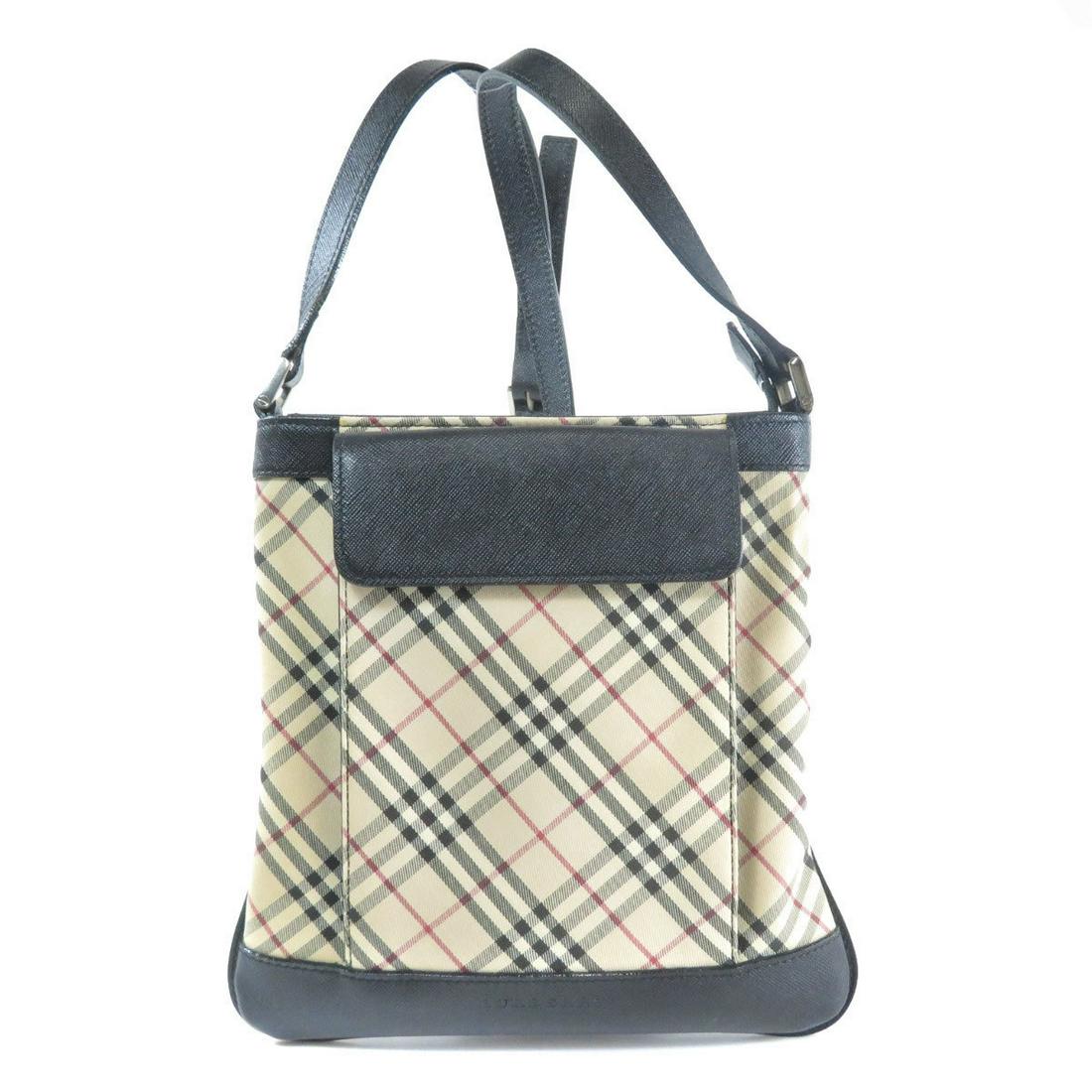 Burberry Nova Check Shoulder Bag Canvas Leather Ladies: Burberry Nova Check Shoulder Bag Canvas Leather Ladies Brand: Burberry Type: Shoulder bag Material: Canvas Leather Canvas: Leather: Color: Beige Black Closure: Zipper Gender: Women Size (HxWxD): 23cm 