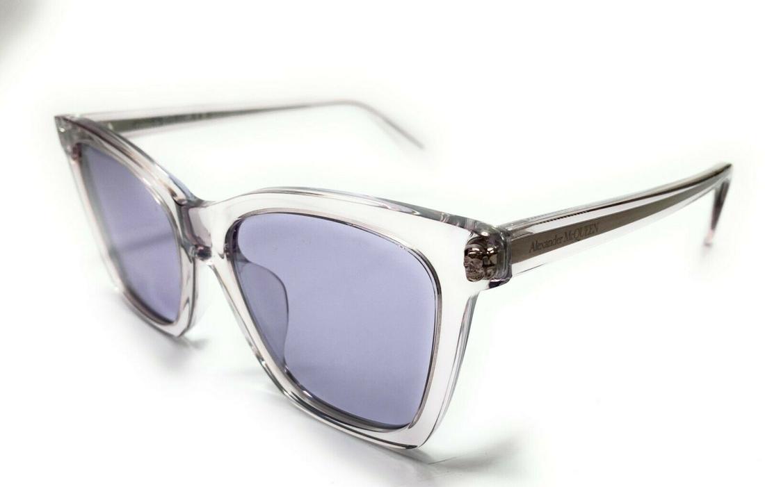 Alexander McQueen AM0238SA 005 Violet Women's Sunglasses 54: Alexander McQueen AM0238SA 005 Violet Women's Sunglasses 54 Lens Material: Plastic Country/Region Of Manufacture: Italy Department: Women Style: Square Temple Length: 150 mm Type: Sunglasses Features: