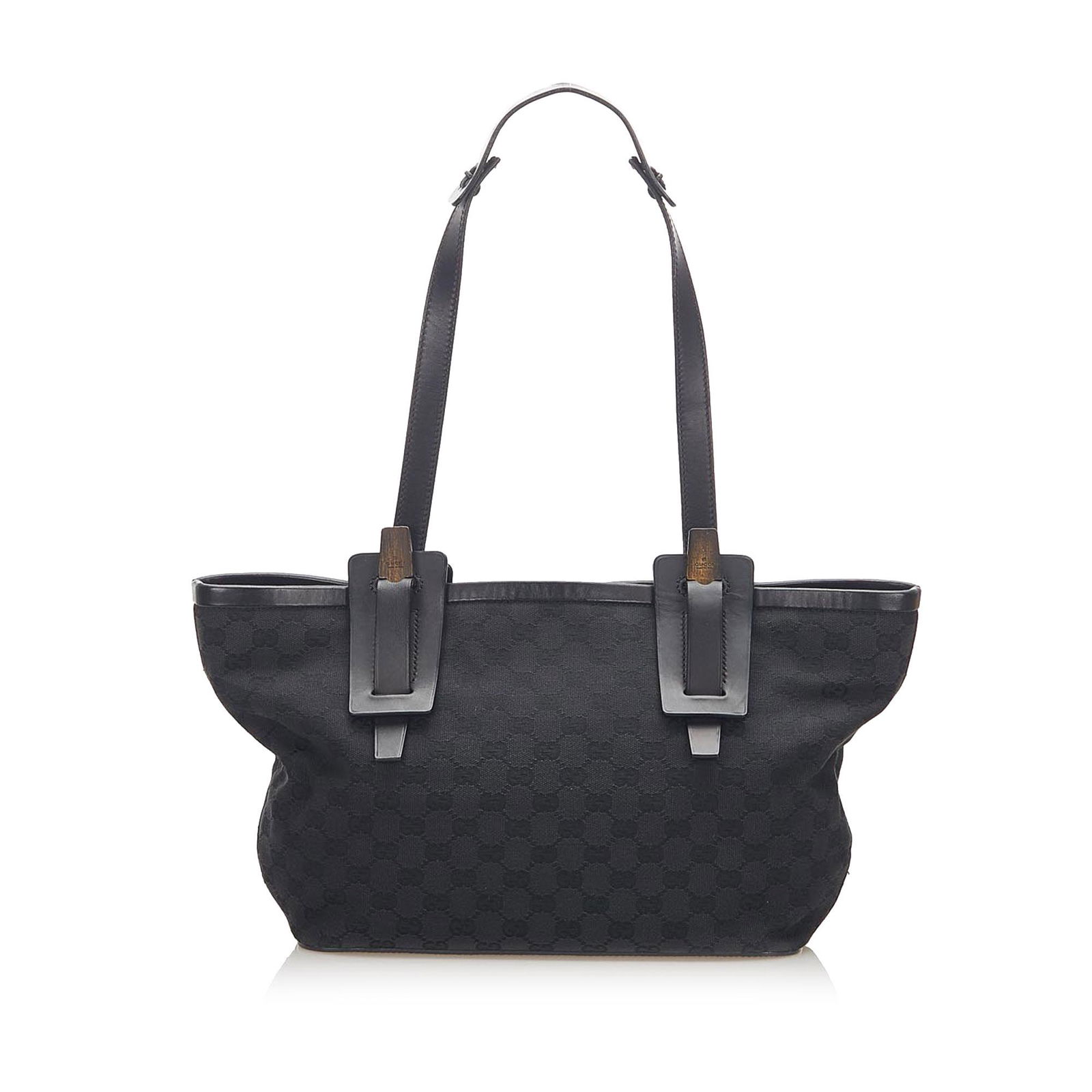 Gucci GG Canvas Tote Bag: Gucci GG Canvas Tote Bag This tote bag features a canvas body flat leather straps an open top and an interior zip pocket. Brand: Gucci Model: GG Canvas Tote Bag Origin: ITALY Category: Bags Color: Bla