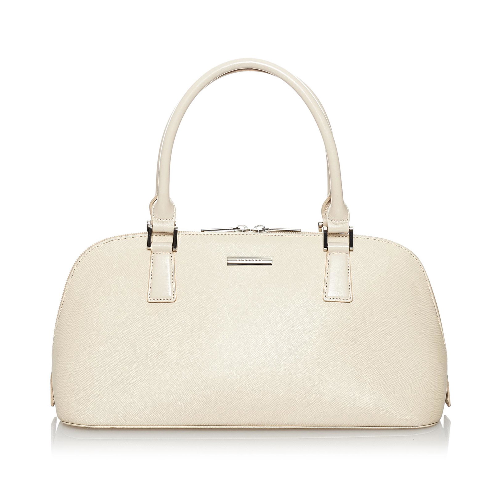Burberry Leather Handbag: Burberry Leather Handbag This handbag features a leather body rolled leather handles a top zip closure and interior zip and slip pockets. Brand: Burberry Model: Leather Handbag Origin: United Kingdom 