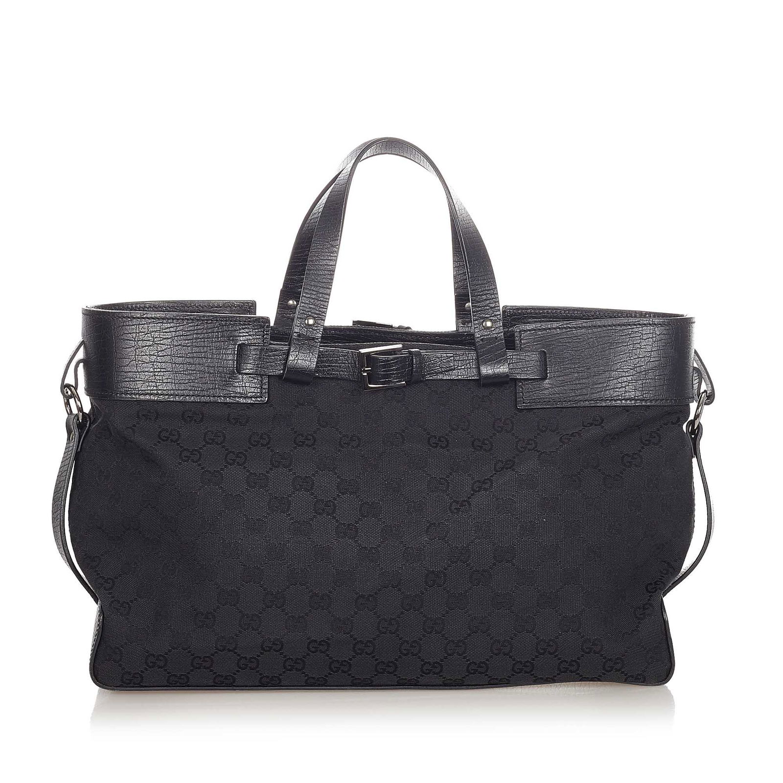 Gucci GG Canvas Tote Bag: Gucci GG Canvas Tote Bag This tote bag features a canvas body with leather trim flat leather handles a top zip closure and an interior zip pocket. Brand: Gucci Model: GG Canvas Tote Bag Origin: ITALY