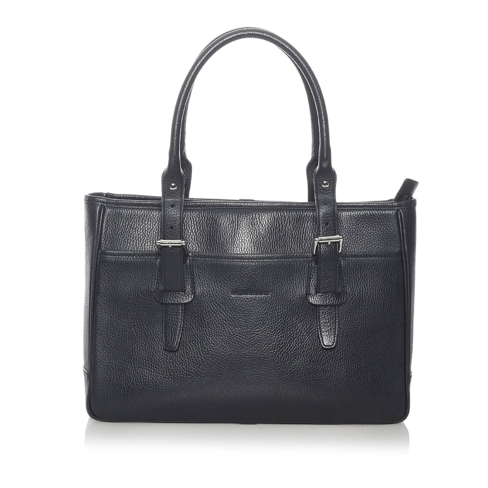Burberry Leather Business Bag: Burberry Leather Business Bag This business bag features a leather body an exterior front slip pocket flat leather handles and an interior zip and slip compartments. Brand: Burberry Model: Leather Bus
