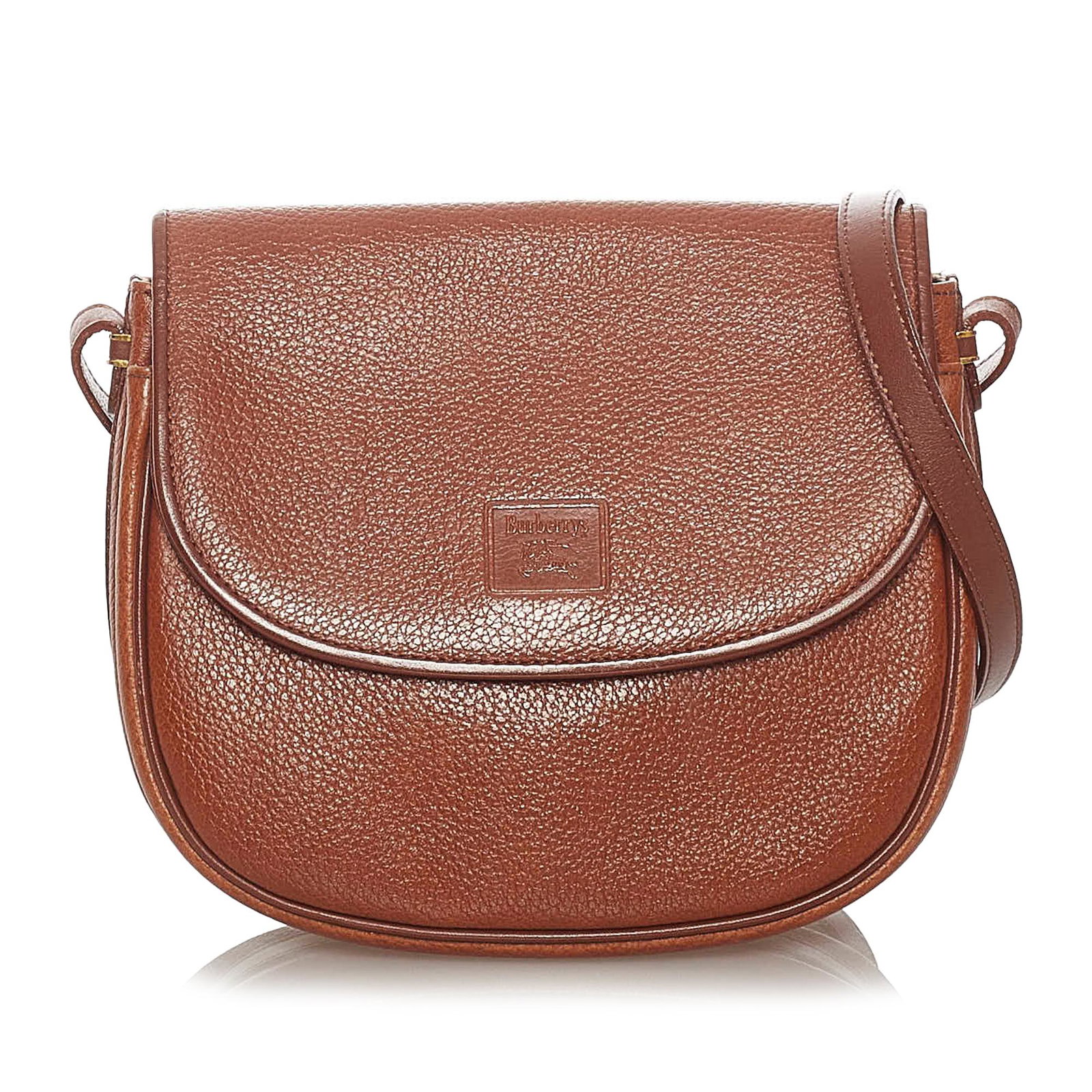 Burberry Leather Crossbody Bag: Burberry Leather Crossbody Bag This crossbody bag features a leather body a flat leather strap a top flap with magnetic snap button closure an interior compartment and an interior zip pocket. Brand: B