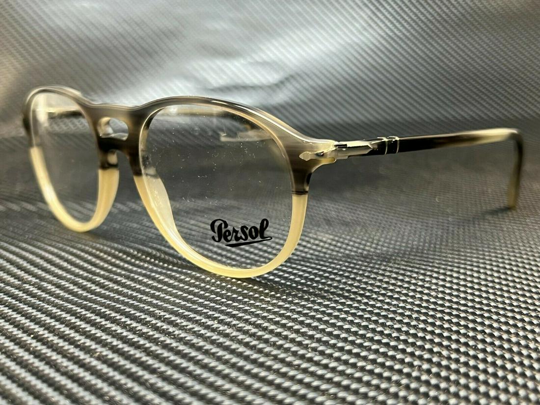 PERSOL PO3202V 1065 Grey Striped Beige Demo Lens Men's Eyeglasses 53: PERSOL PO3202V 1065 Grey Striped Beige Demo Lens Men's Eyeglasses 53 Department: Men Type: Eyeglasses Brand: Persol Frame Color: Gray New The BIDHAUS Guarantee: All items in this auction are guarantee
