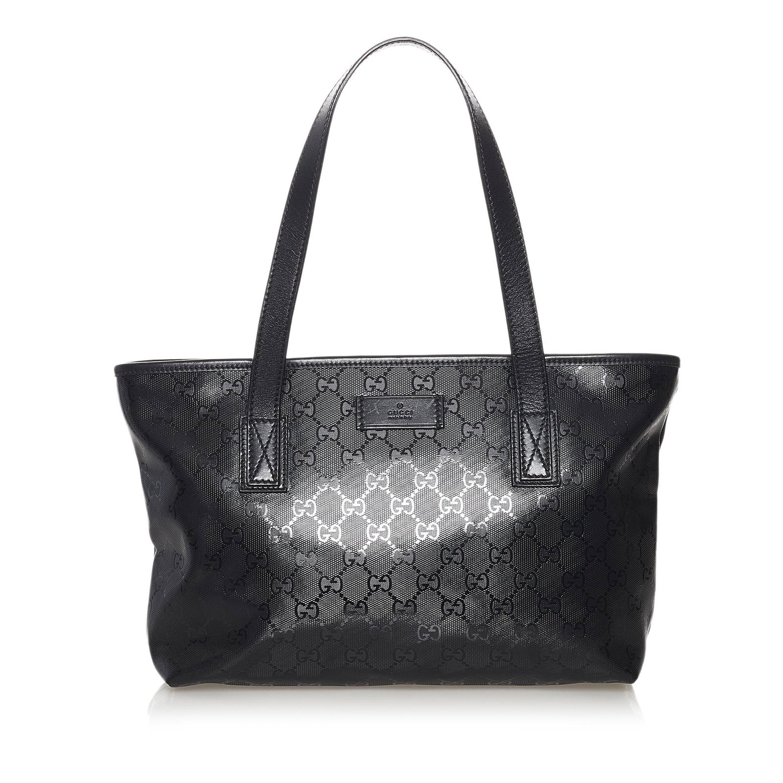 Gucci GG Imprime Shoulder Bag: Gucci GG Imprime Shoulder Bag This shoulder bag features a PVC body with leather trim flat leather straps a top zip closure and interior slip pocket. Brand: Gucci Model: GG Imprime Shoulder Bag Origin
