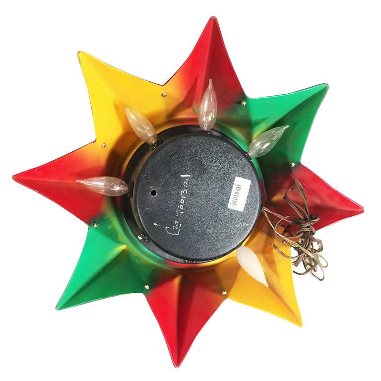 Re-Edition Light Up Wurlitzer Jukebox Star Wall Speaker: Re-Edition Light Up Wurlitzer Jukebox Star Wall Speaker Dimensions: Height: 10 in. (25.4 cm) Dimensions: Diameter: 22.5 in. (57.15 cm) Style: Mid-Century Modern (In the Style Of) Materials and Techniq