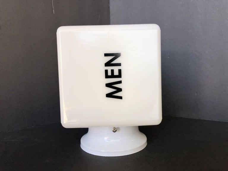 Art Deco "men" Stairway Light Fixture: Art Deco "men" Stairway Light Fixture Dimensions: Height: 4.020 in. (10.22 cm) Dimensions: Width: 4.020 in. (10.22 cm) Dimensions: Depth: 6 in. (15.24 cm) Materials and Techniques: Glass Place of Orig