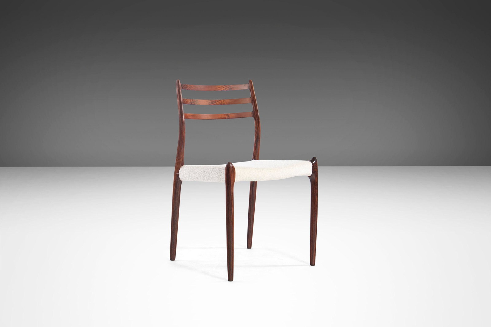 Model 78 Rosewood & Knoll Boucle Desk Chair by Niels Mller for J.L. Mllers Denmark c. 1960's: Model 78 Rosewood & Knoll Boucle Desk Chair by Niels Mller for J.L. Mllers Denmark c. 1960's About: Equal parts comfort and beauty this extraordinary Moller Model 78 desk chair is ideal for collec