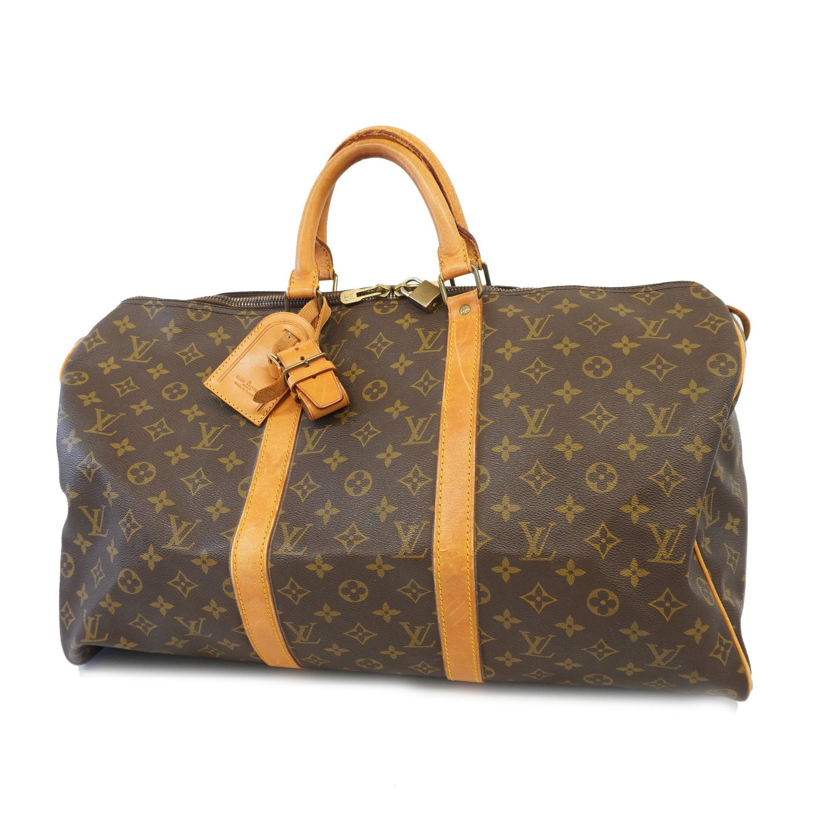 Louis Vuitton Monogram Keepol 50 M41426 Men Women Unisex Boston: Louis Vuitton Monogram Keepol 50 M41426 Men Women Unisex Boston Brand: Louis Vuitton Line: Monogram Model: Keepol 50 M41426 Type: Boston bag Hardware Color: Gold Closure: Zipper Gender: Men Women Unis