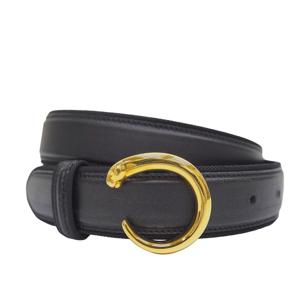 Cartier Panthere belt L black waist 80: Cartier Panthere belt L black waist 80 Brand: Cartier Type: Standard belt Material (Strap): Leather Leather: Number of Belt Holes: 7 Color: Black Length: 68cm - 87.5cm / 26.77 - 34.44 Width: 3cm / 1.1
