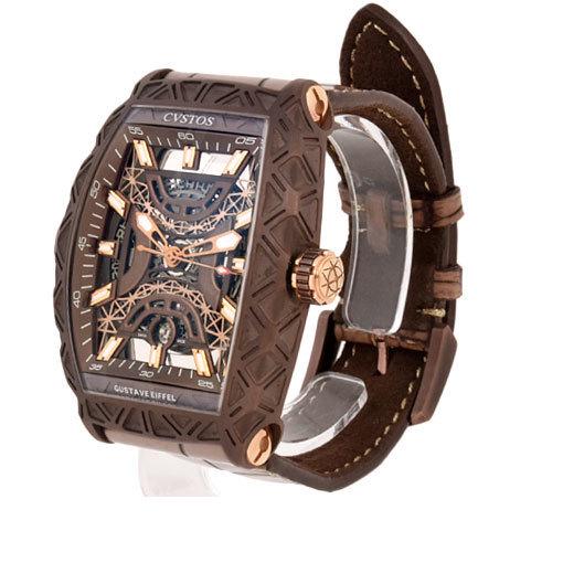 CVSTOS Challenge Gustave Eiffel Bronze PVD Men's Watch Automatic Skeleton Dial CVT-EIFFEL-CP5N BRST: CVSTOS Challenge Gustave Eiffel Bronze PVD Men's Watch Automatic Skeleton Dial CVT-EIFFEL-CP5N BRST 32 Limited to 3 Brand: Cvstos Line: Challenge Model: CVT-EIFFEL-CP5N BRST Gender: Men Material (Case