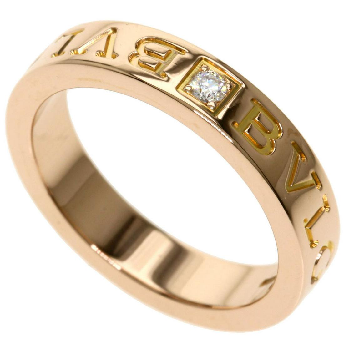 Bvlgari Double Diamond Ring / K18 Pink Gold Ladies BVLGARI: Bvlgari Double Diamond Ring / K18 Pink Gold Ladies BVLGARI Brand: Bvlgari Gender: Women Material: Pink gold (18K) Stone: Diamond US Size: 7 Width: 3.9mm / 0.15 Weight: 6.8g / 0.23oz. Condition: Used (