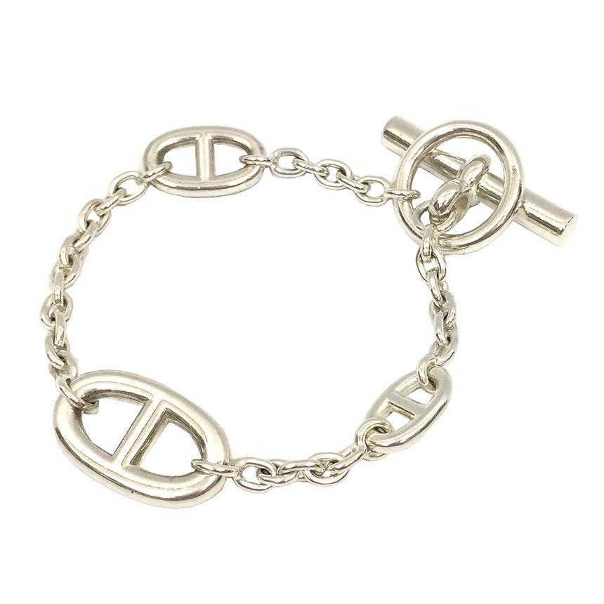 HERMES Hermes Bracelet Farandall Standard Chene Dunkle AG925 Silver Ladies: HERMES Hermes Bracelet Farandall Standard Chene Dunkle AG925 Silver Ladies Brand: Hermes Country of Origin: Italy Type: Charm bracelet Gender: Women Material: Silver 925 Color: Silver Total Length: 18