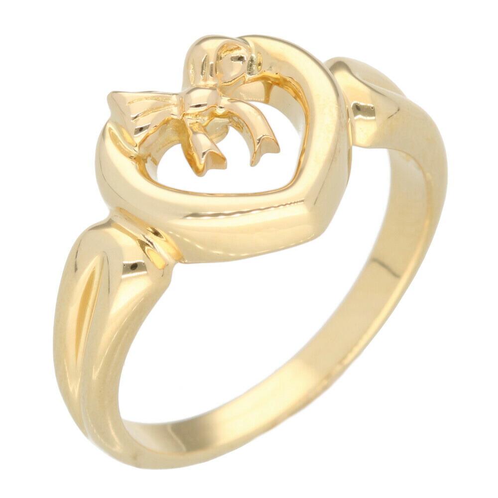 TIFFANY & Co. Tiffany K18 Ring / No. 10 Heart Ribbon with Bow Gold Ladies 18K Accelerating: TIFFANY & Co. Tiffany K18 Ring / No. 10 Heart Ribbon with Bow Gold Ladies 18K Accelerating Brand: Tiffany Line: Heart Number in Pack: 1 Gender: Women Material: Gold (18K) US Size: 5.5 Weight: 4.7g / 0