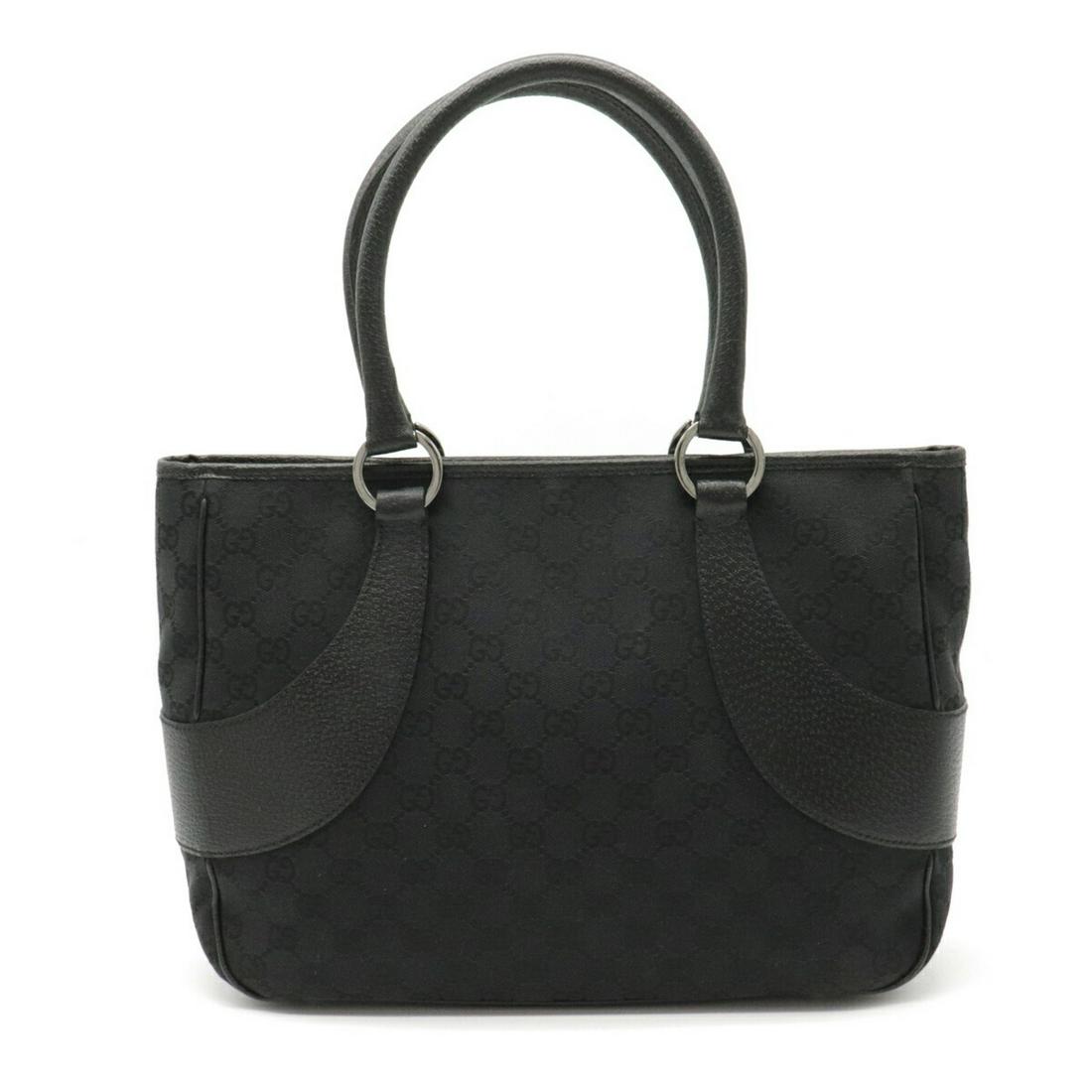 Gucci GG canvas tote bag shoulder leather black 113011: Gucci GG canvas tote bag shoulder leather black 113011 Brand: Gucci Line: GG Canvas Model: 113011 Type: Shoulder bag Tote bag Material: GG canvas GG canvas: Color: Black Outer Pocket: Zipper pocket Zi