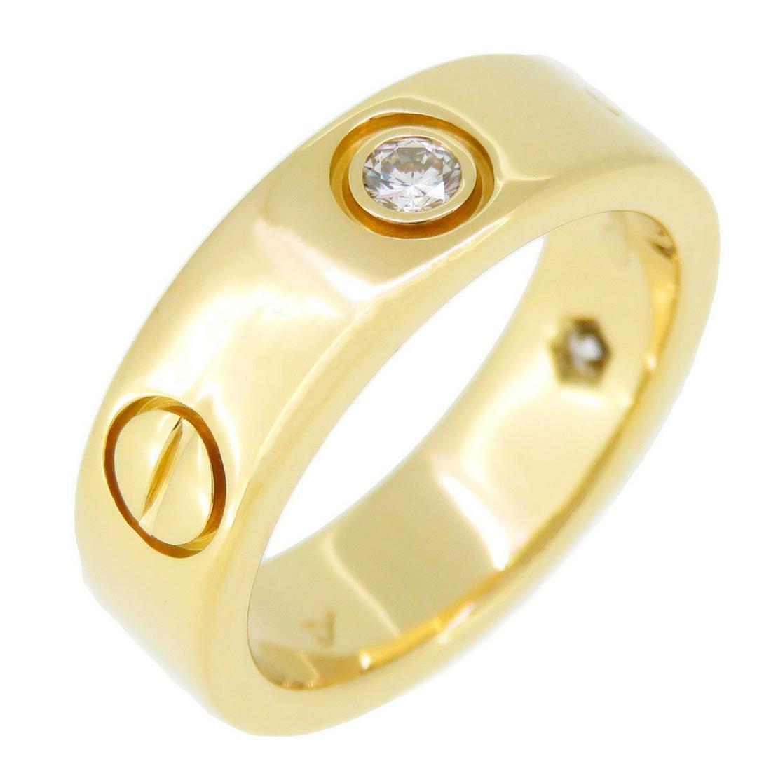 Cartier Love Ring 3P Diamond 750 YG US Ring Size No. 5 Ladies Pre-Owned: Cartier Love Ring 3P Diamond 750 YG US Ring Size No. 5 Ladies Pre-Owned Brand: Cartier Type: Ring Main Stone: Diamond Metal: Yellow Gold Metal Purity: 18k Ring Size: No. 5 Pre-Owned The BIDHAUS Guaran