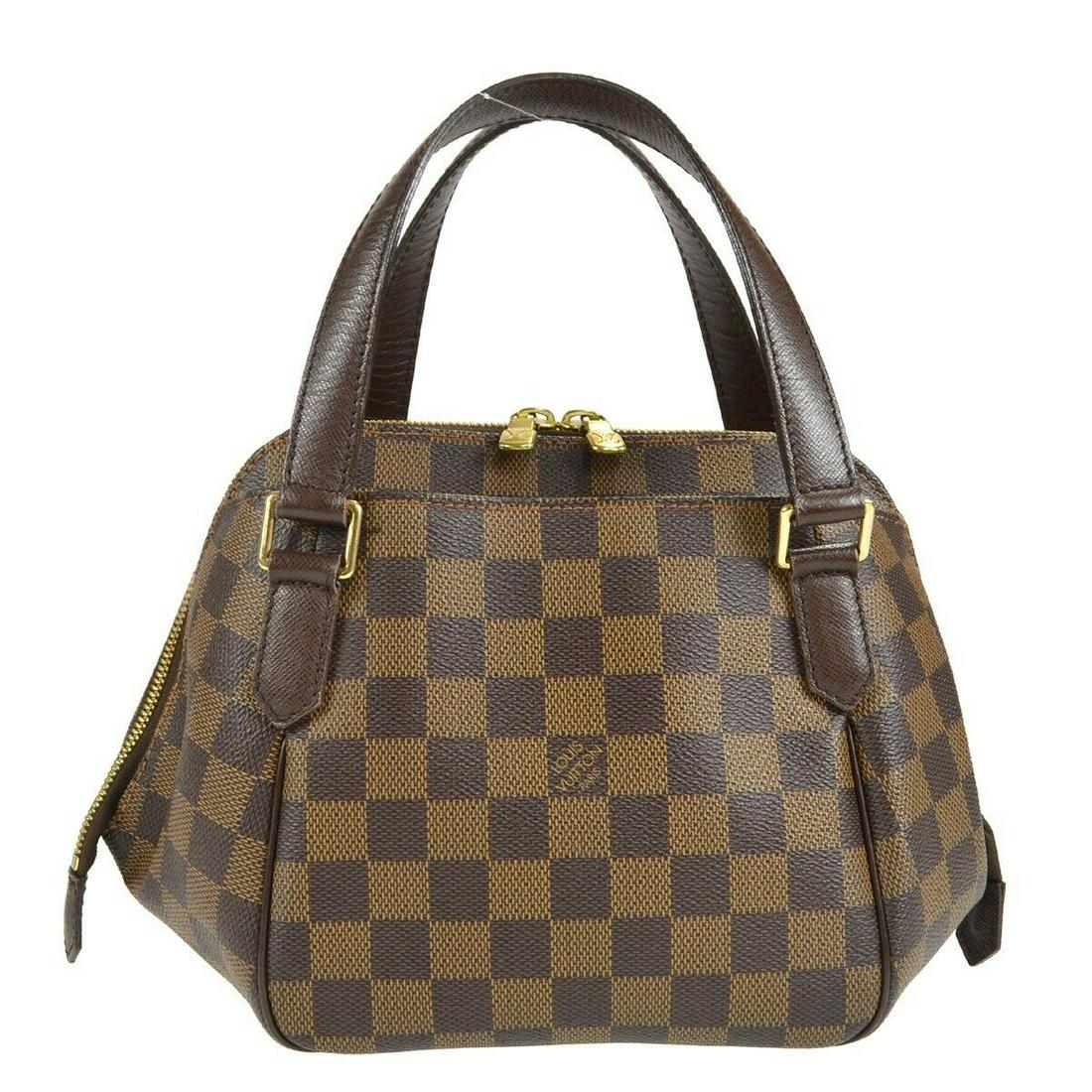 LOUIS VUITTON BELEM PM HAND BAG PURSE DAMIER CANVAS EBENE N51173 AP1026: LOUIS VUITTON BELEM PM HAND BAG PURSE DAMIER CANVAS EBENE N51173 AP1026 Bag Width: 10 in Pattern: Check Bag Height: 7 in Closure: Zipper Occasion: Casual Size: Medium Handle Style: Double Handles Lini