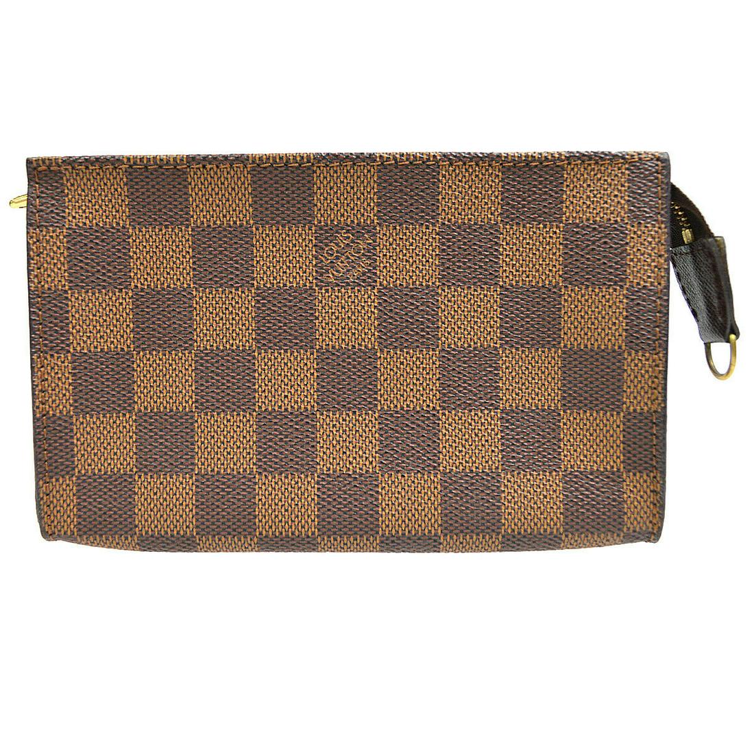 LOUIS VUITTON MARE PURSE ATTACHED POUCH PURSE DAMIER EBENE AR0958: LOUIS VUITTON MARE PURSE ATTACHED POUCH PURSE DAMIER EBENE AR0958 Gender: Adult Unisex Style: Pouch Decade: 1990s Material: Damier canvas Color: Brown Occasion: Casual Brand: Louis Vuitton Outside Con