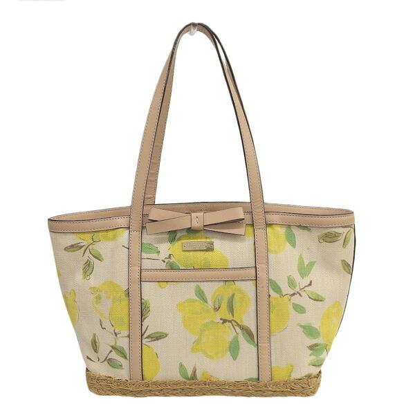 kate spade canvas tote bag lemon pattern natural: kate spade canvas tote bag lemon pattern natural Brand: Kate Spade Type: Tote bag Material: Canvas Leather Canvas: Leather: Gender: Women Size (HxWxD): 21cm x 26.5cm x 14cm / 8.26 x 10.43 x 5.51 Handl