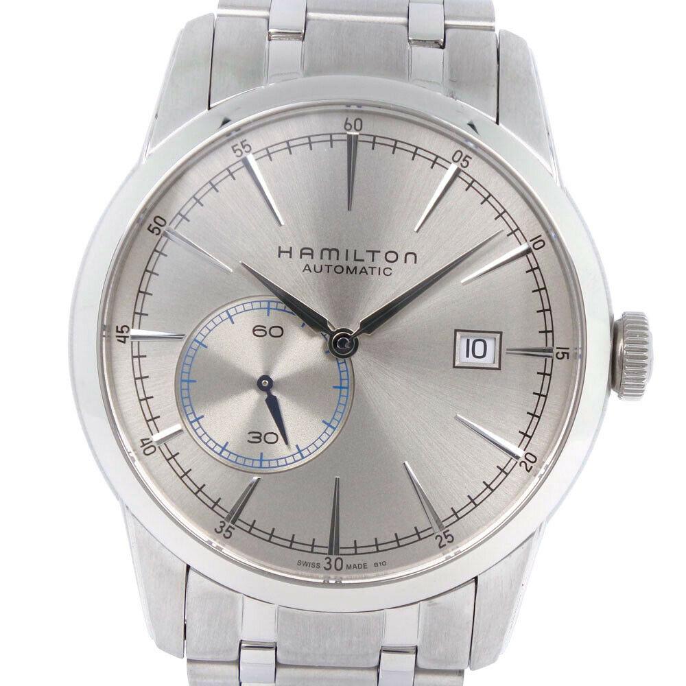 HAMILTON Railroad H405150 SS Automatic Men's Silver Dial 164.5g: HAMILTON Railroad H405150 SS Automatic Men's Silver Dial 164.5g Brand: HAMILTON Type: Wristwatch Pre-Owned The BIDHAUS Guarantee: All items in this auction are guaranteed authentic and come with a 100