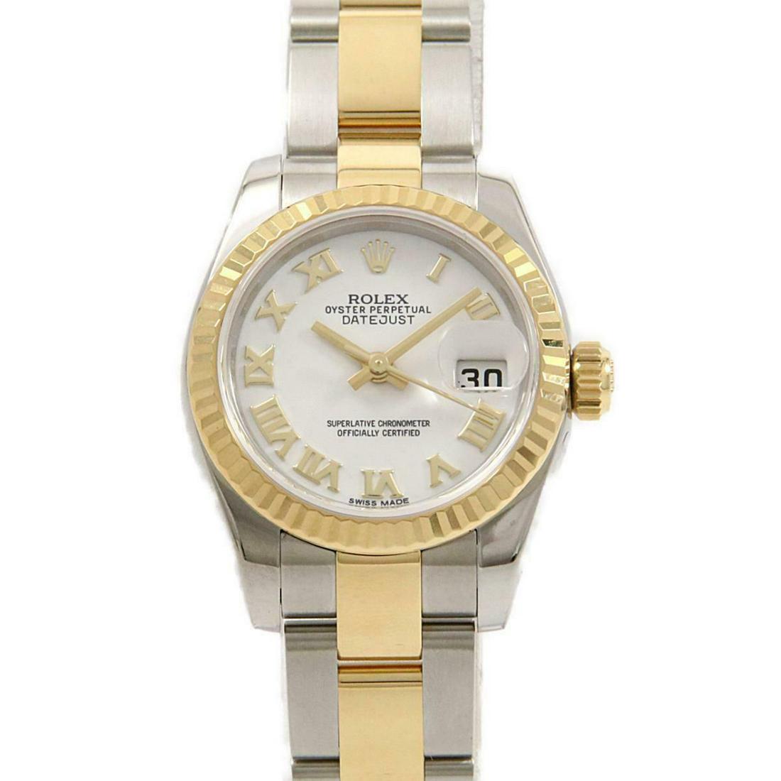 ROLEX 179173 3 Datejust SSxYG Automatic: ROLEX 179173 3 Datejust SSxYG Automatic Brand: ROLEX Color: White Roman - Size: Case diameter 26mm Max Arm size: 15.5cm Accessories: With genuine box Additionalinfo: Automatic waterproof Type: Wristwa