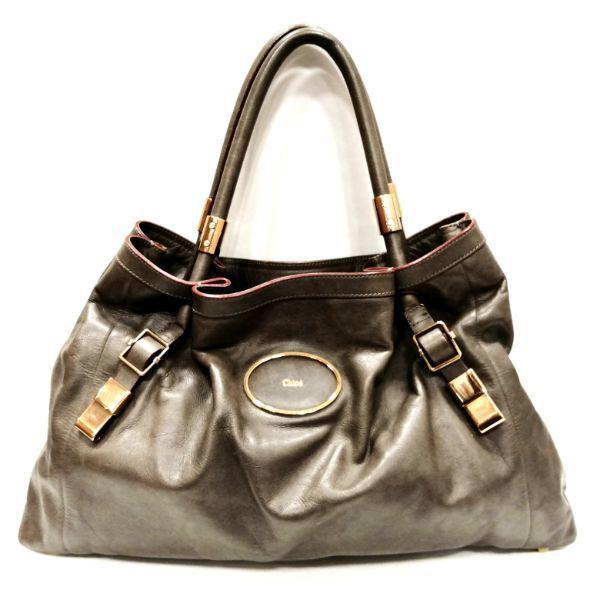 Chloe Victoria Leather Bag Tote Ladies: Chloe Victoria Leather Bag Tote Ladies Brand: Chloe Model: Victoria Type: Tote bag Gender: Women Material: Leather Leather: Color: Gray Closure: Open Outer Pocket: Open pocket Open pocket: Size (HxWxD