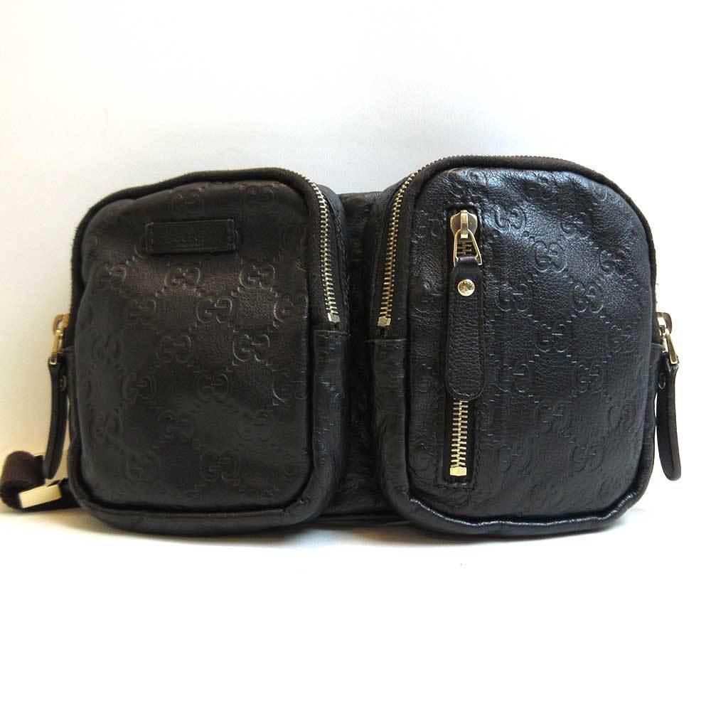 Gucci Body Bag Waist Hip GG Shima Leather Dark Brown 246417 Men Women: Gucci Body Bag Waist Hip GG Shima Leather Dark Brown 246417 Men Women Brand: Gucci Line: Guccissima Type: Fanny pack Sling bag Material: Leather Leather: Color: Dark brown Closure: Zipper Gender: Men