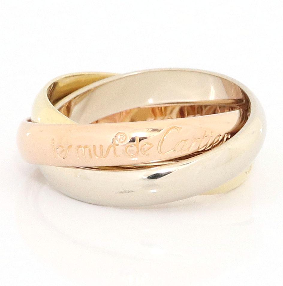 Cartier Ring Trinity K18 WG YG PG White Gold Yellow Pink Size 10 Jewelry Triple Ladies Three Colors: Cartier Ring Trinity K18 WG YG PG White Gold Yellow Pink Size 10 Jewelry Triple Ladies Three Colors Brand: Cartier Line: Trinity Gender: Women Color: Pink gold White gold Yellow gold Material: Pink go