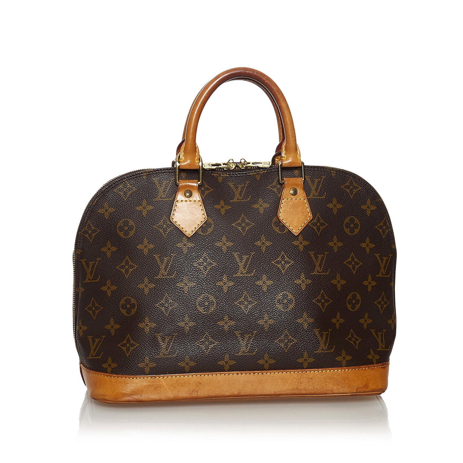 Louis Vuitton Monogram Alma PM: Louis Vuitton Monogram Alma PM The Alma PM features a monogram canvas body rolled leather handles a leather bottom a top zip closure and an interior slip pocket. Brand: Louis Vuitton Model: Monogram A