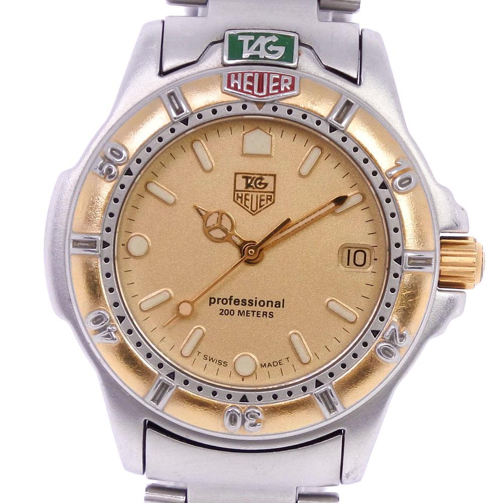 TAG HEUER Professional 200M 995.413 Stainless Steel Quartz Men's Gold Dial Wrist Watch: TAG HEUER Professional 200M 995.413 Stainless Steel Quartz Men's Gold Dial Wrist Watch Brand: Tag Heuer Line: Professional Gender: Men Display: Analog Material (Case): Stainless steel Material (Band):